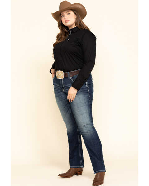 Image #6 - Ariat Women's Black Kirby Stretch Shirt - Plus, Black, hi-res