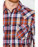 Image #4 - Wrangler Retro Men's Rust Plaid Long Sleeve Western Shirt , Rust Copper, hi-res