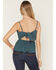 Image #4 - Shyanne Women's Crochet Front Sleeveless Top, Teal, hi-res