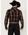 Image #4 - Cody James Men's Trouble Plaid Print Long Sleeve Snap Western Shirt - Tall, Navy, hi-res
