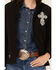 Image #3 - Cowgirl Hardware Women's Steel Cross Softshell Jacket, Black, hi-res