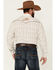 Roper Men's Tan & Cream Windowpaine Buffalo Embroidered Long Sleeve Snap Western Shirt , Brown, hi-res