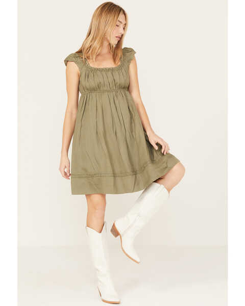 Image #1 - Cleo + Wolf Women's Solid A-Line Dress, Olive, hi-res