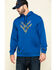 Hawx Men's Blue Tech Logo Hooded Work Sweatshirt , Blue, hi-res