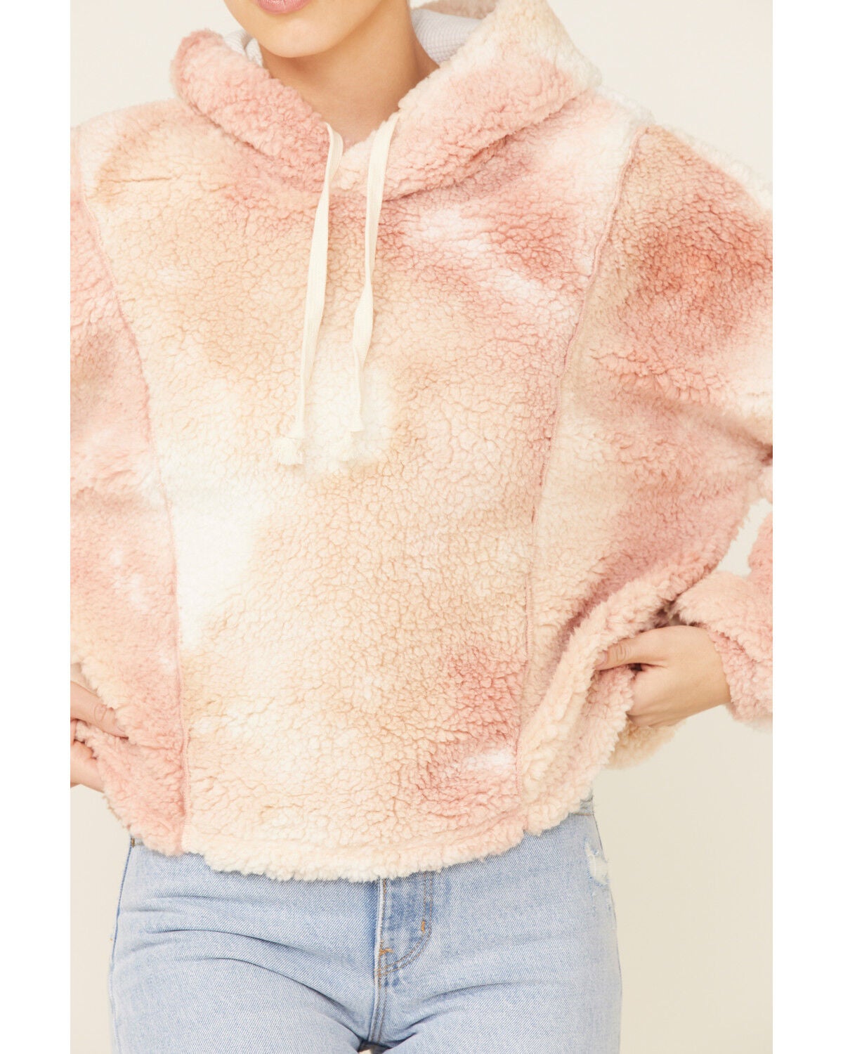 peach love sherpa pullover
