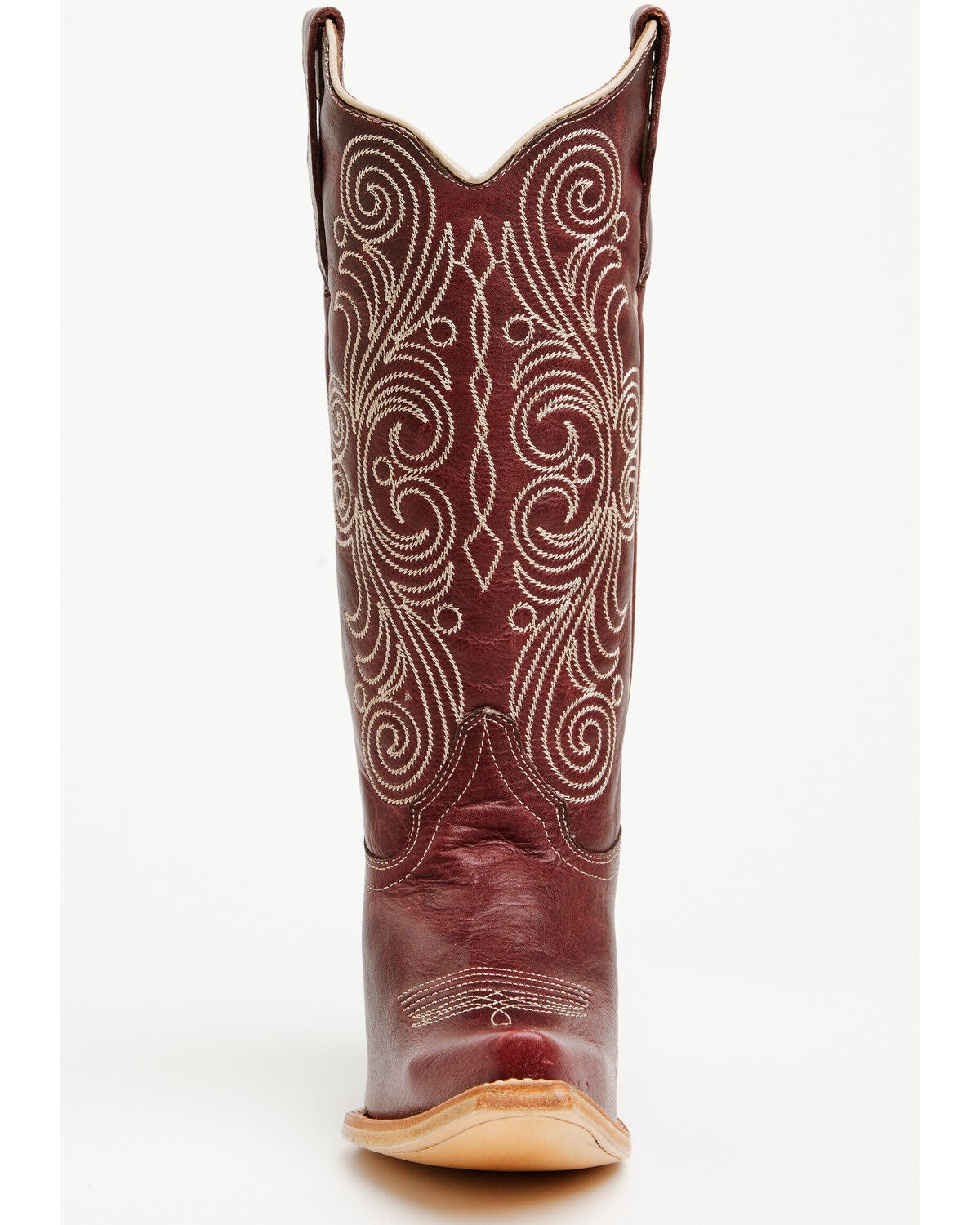 Image #4 - Circle G Women's Spiral Embroidered Tall Western Boots - Snip Toe, Wine, hi-res