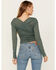 Image #4 - Free People Women's Hold Me Closer Long Sleeve Top , Green, hi-res