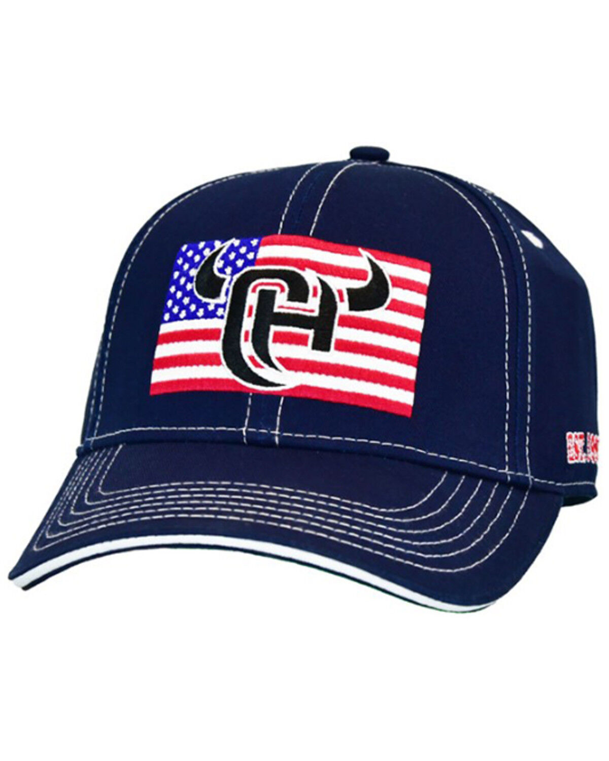 Image #1 - Cowboy Hardware Men's Logo Flag Patch Ball Cap, Navy, hi-res