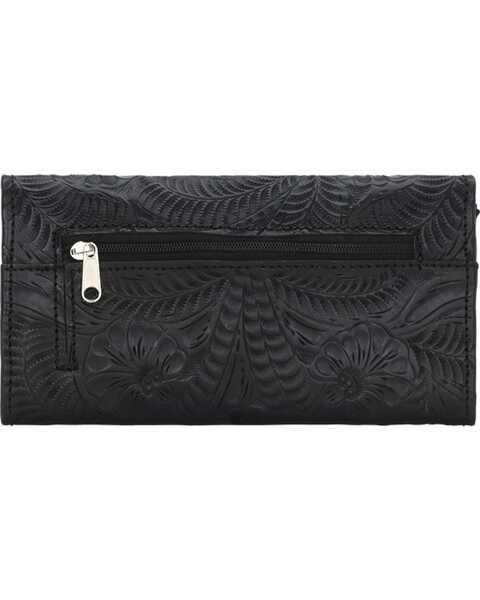 Image #3 - American West Women's Tri-Fold Wallet with Snap Closure, Black, hi-res