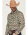 Image #2 - RANK 45&reg; Men's TEK Tracker Geo Print Long Sleeve Snap Performance Western Shirt, Brown, hi-res