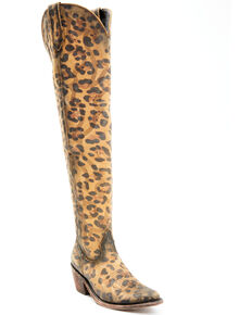 Liberty Black Women's Allyssa Leopard Print Western Boots - Round Toe, Tan, hi-res