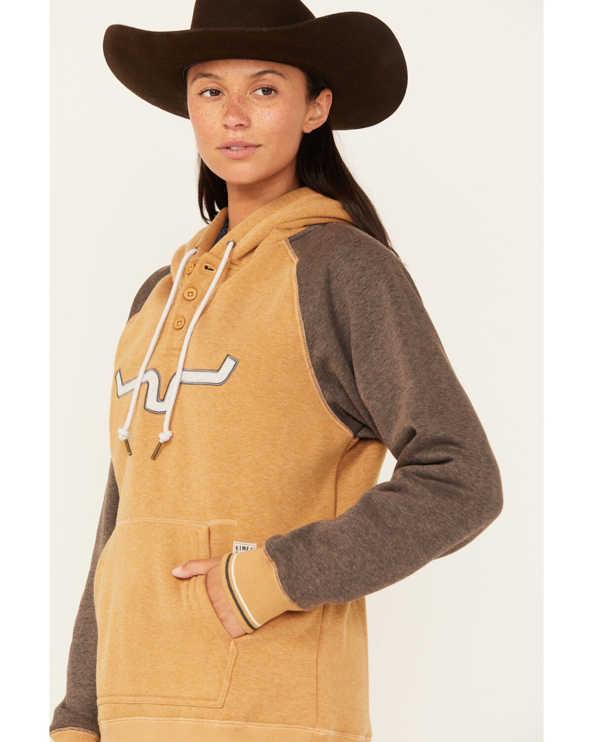 Image #2 - Kimes Ranch Women's Embroidered Amigo Hooded Pullover, Mustard, hi-res