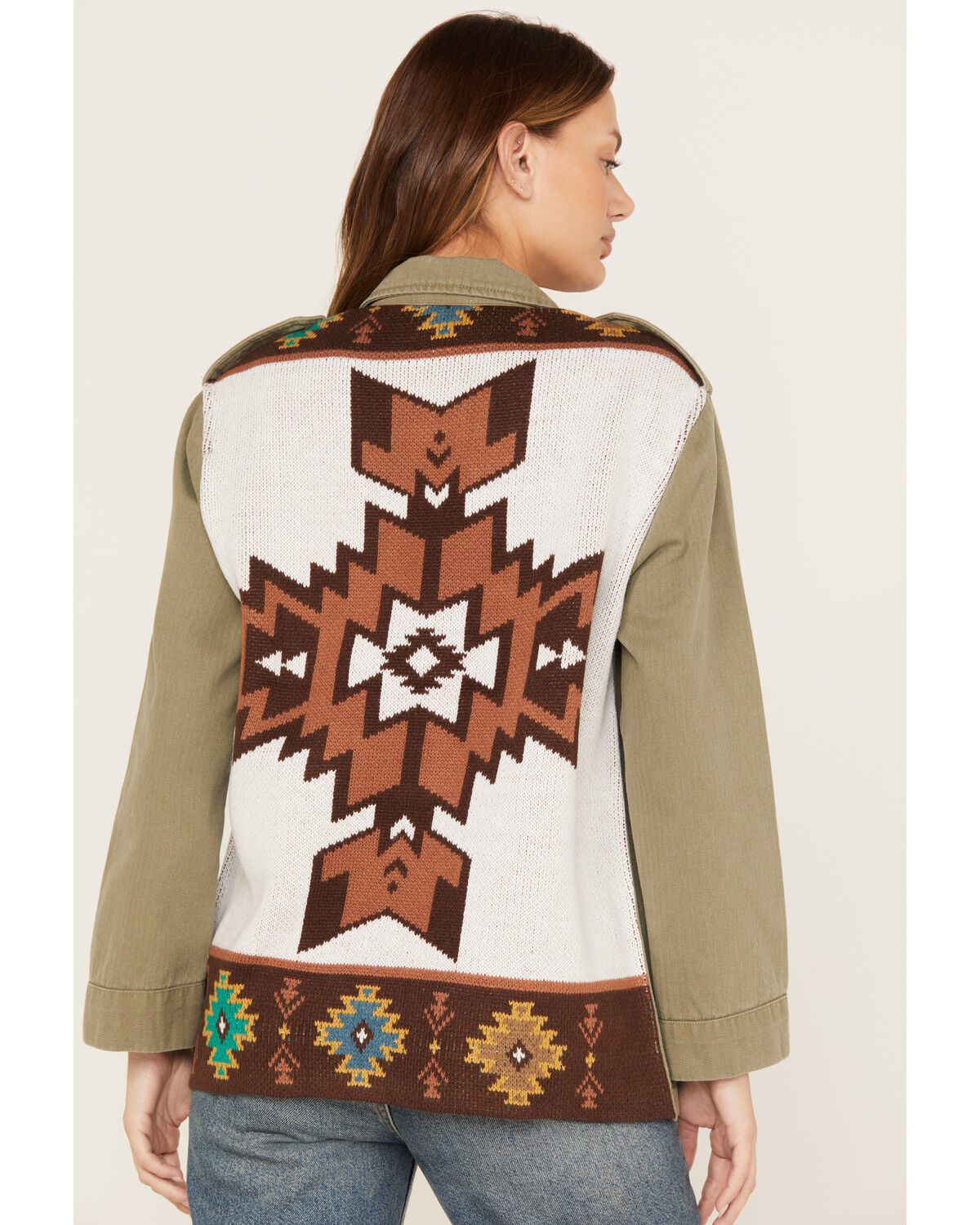 Image #1 - Wild Moss Women's Knit Back Western Jacket, Olive, hi-res