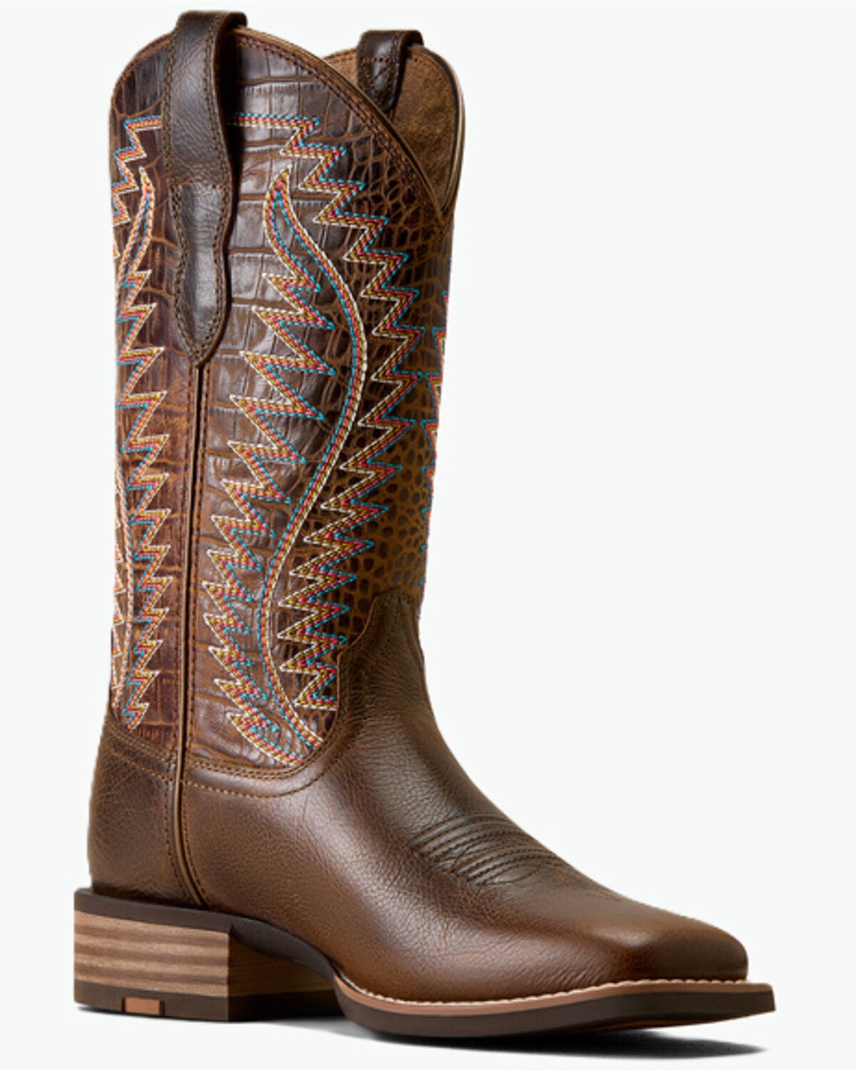 Ariat Women's Monte Vista Performance Western Boots - Broad Square Toe, Brown, hi-res