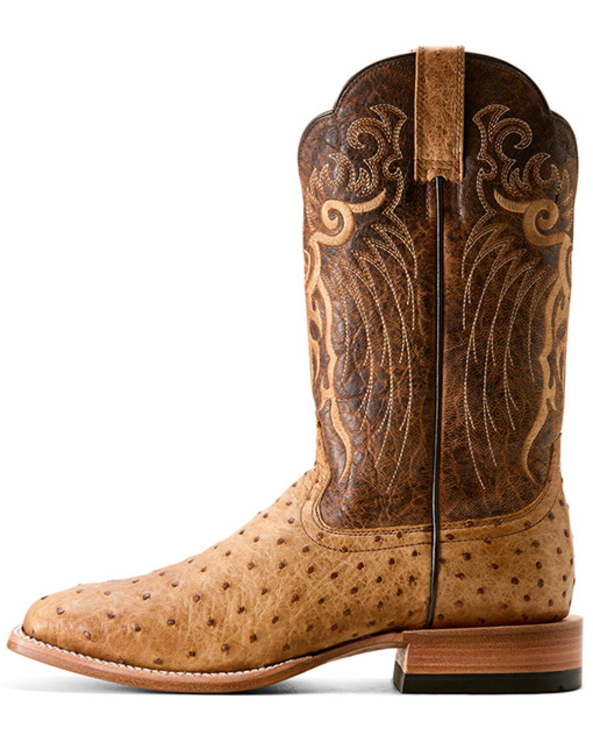 Image #2 - Ariat Men's Exotic Full Quill Ostrich Rio Western Boots - Broad Square Toe, Brown, hi-res