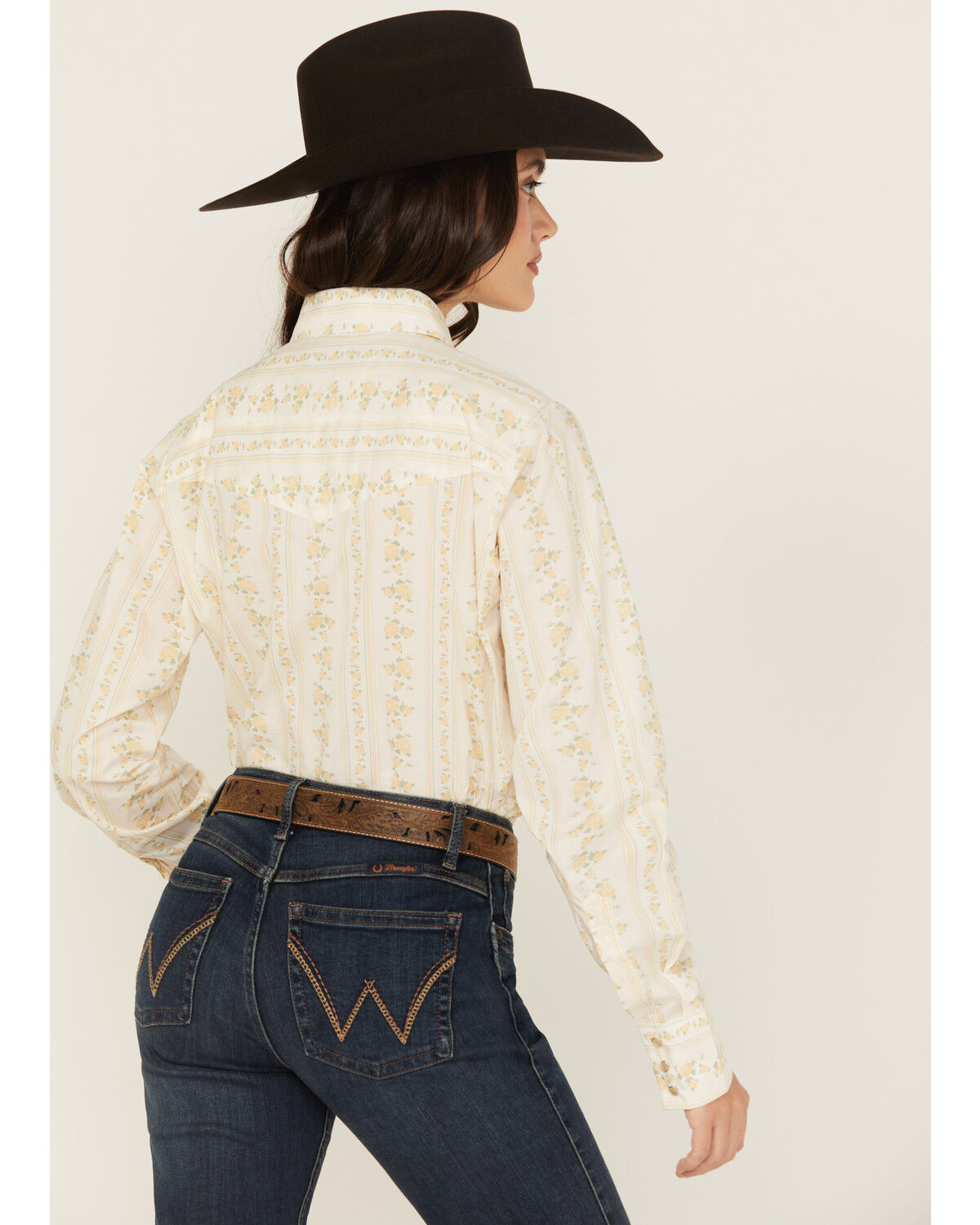 Image #5 - Cowboygirl by Jenna Paulette Women's Wallpaper Print Long Sleeve Pearl Snap Western Shirt, Yellow, hi-res