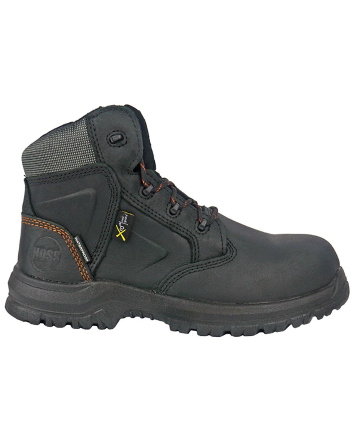 Image #2 - Hoss Men's Prowl 6" Metguard Lace-Up Boots - Composite Toe, Black, hi-res