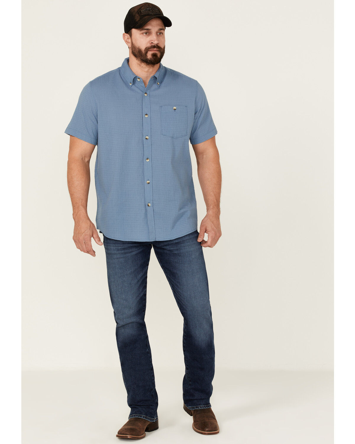 Image #2 - North River Men's Seersucker Short Sleeve Button Down Western Shirt, , hi-res