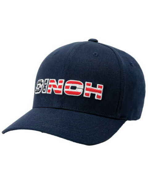 Image #1 - Cinch Men's Americana 3D Logo Ball Cap , Navy, hi-res