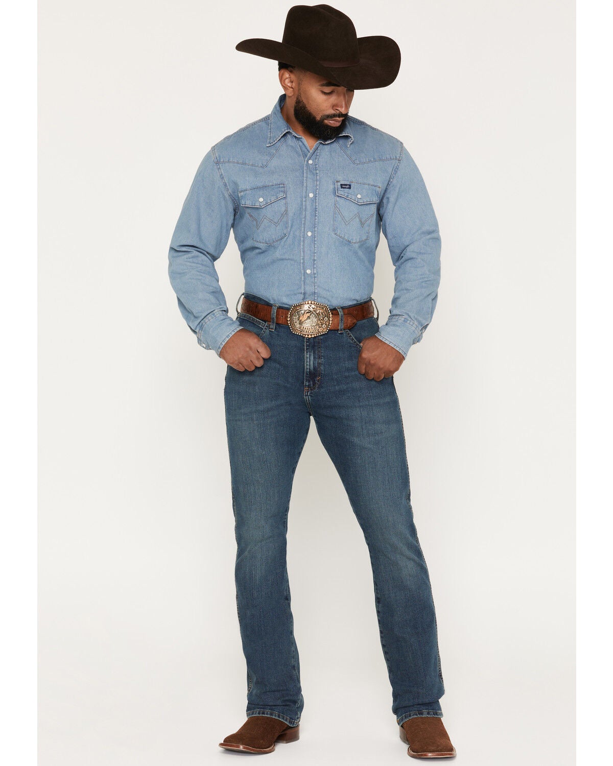 Wrangler Men's Retro 77MWZ Dark Wash Slim Bootcut Stretch Denim Jeans, Dark Wash, hi-res