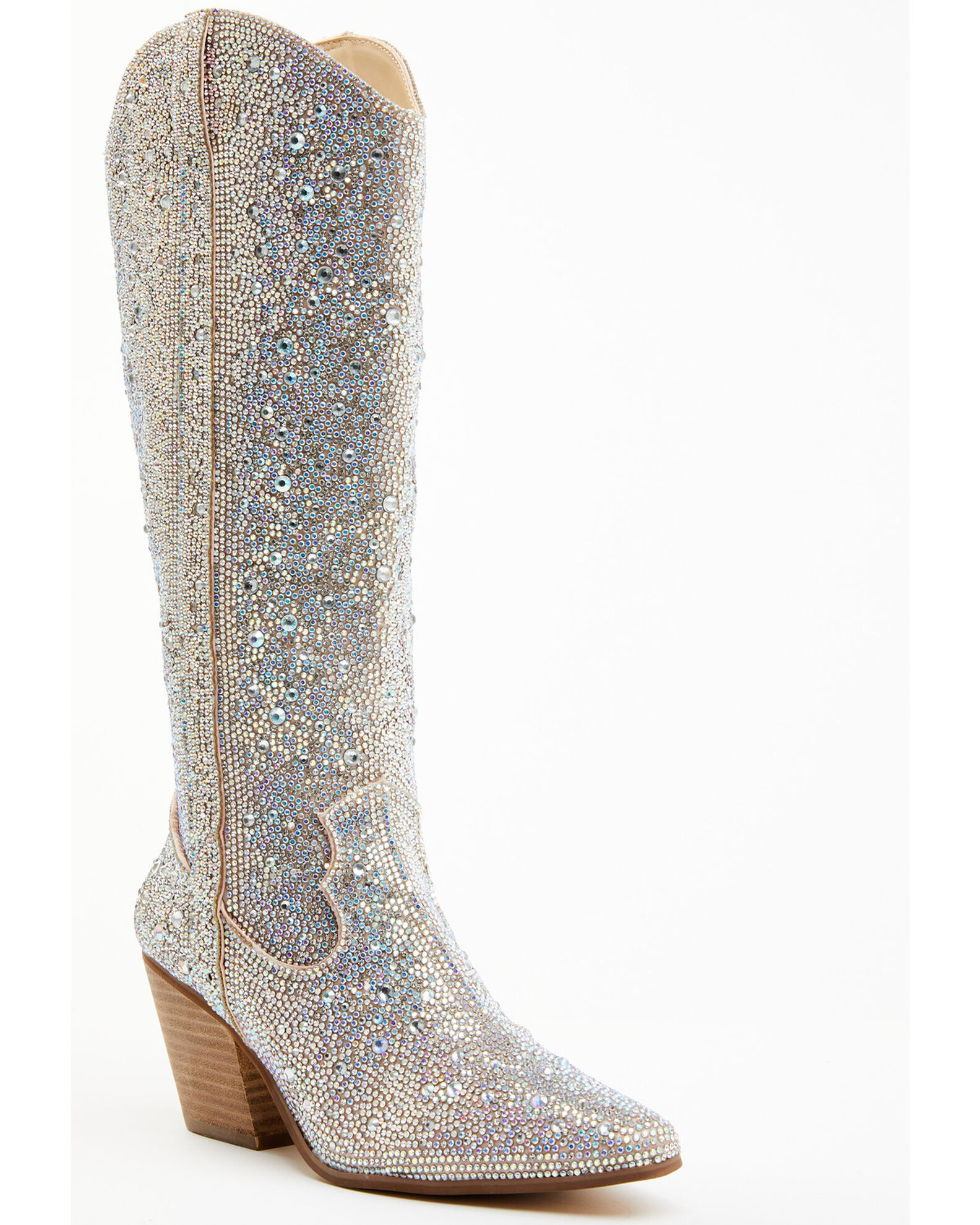 Rhinestone tall boots best sale
