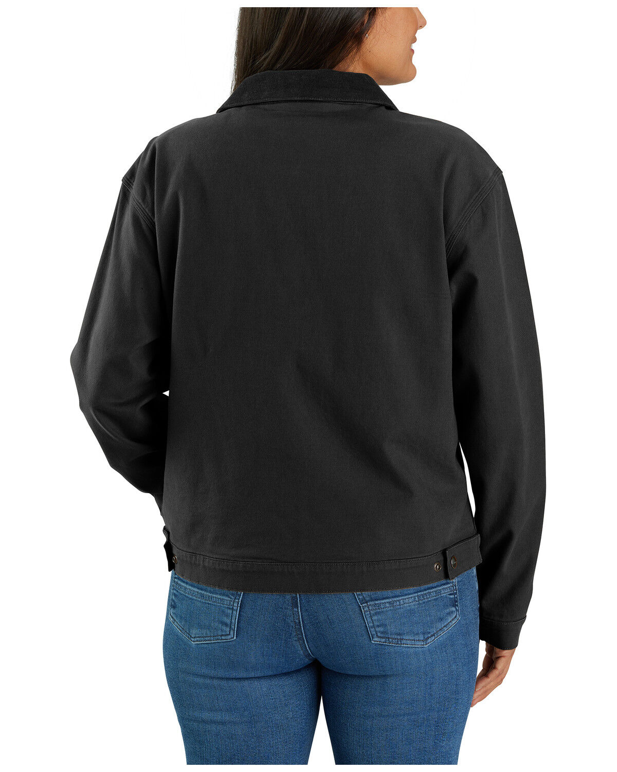 Image #2 - Carhartt Women's Rugged Flex® Loose Fit Canvas Detroit Jacket - Plus, Black, hi-res