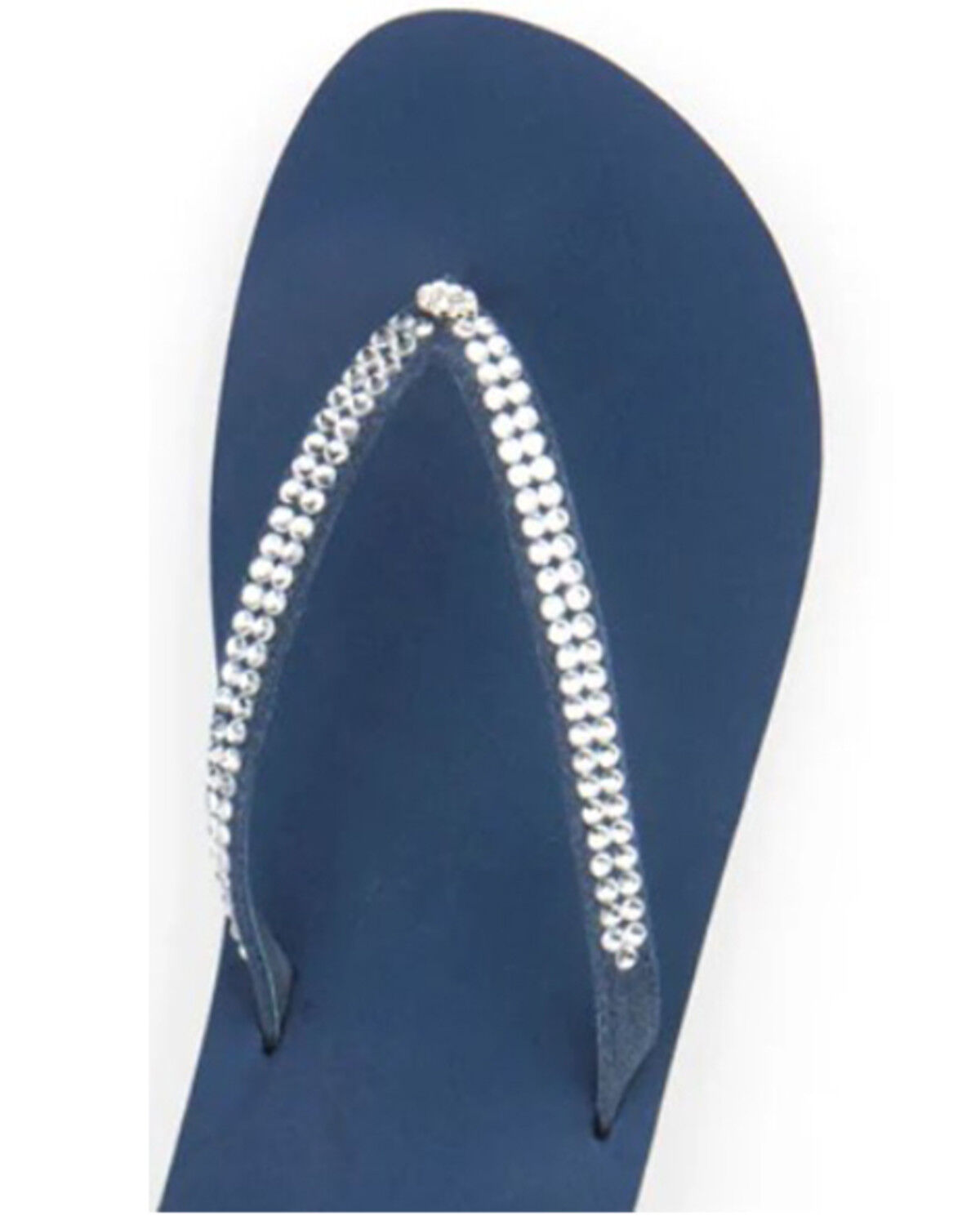 Image #3 - Yellow Box Women's Jello Rhinestone Sandals, Navy, hi-res