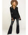 Image #6 - Cripple Creek Women's Black Micro-Suede Long Sleeve Button Front Jacket , , hi-res