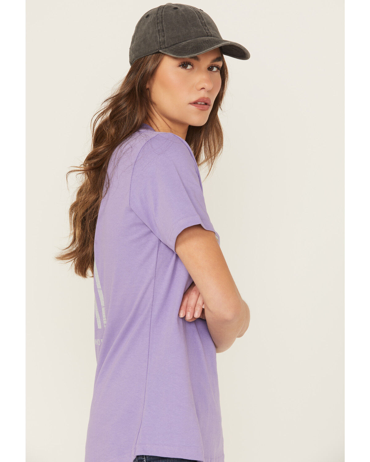 Image #2 - Ariat Women's Rebar Strong Reflective American Flag Short Sleeve Graphic T-Shirt, Purple, hi-res