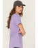 Image #2 - Ariat Women's Rebar Strong Reflective American Flag Short Sleeve Graphic T-Shirt, Purple, hi-res