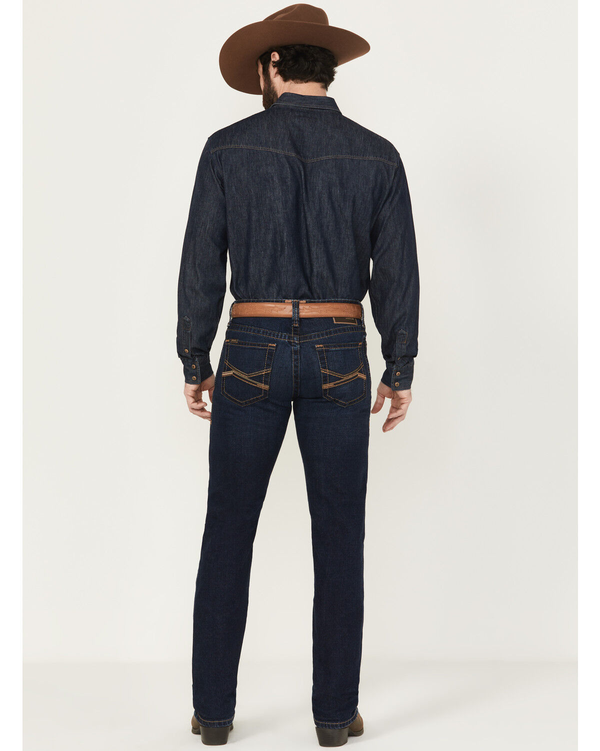 Image #3 - Ariat Men's M8 Dark Wash Slim Straight Stretch Denim Jeans, Dark Wash, hi-res