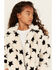 Image #2 - Urban Republic Girls' Star Print Faux Fur Moto Jacket, Cream, hi-res