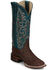 Image #1 - Justin Women's Exotic Full Quill Ostrich Western Boots - Broad Square Toe, Brown, hi-res