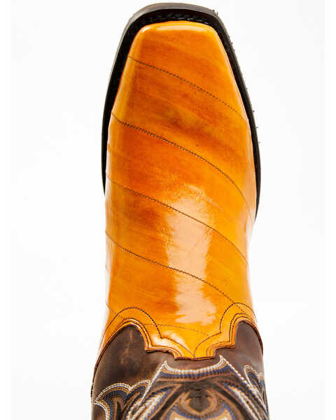 Image #6 - Dan Post Men's Eel Exotic Western Boots - Square Toe , Brown, hi-res