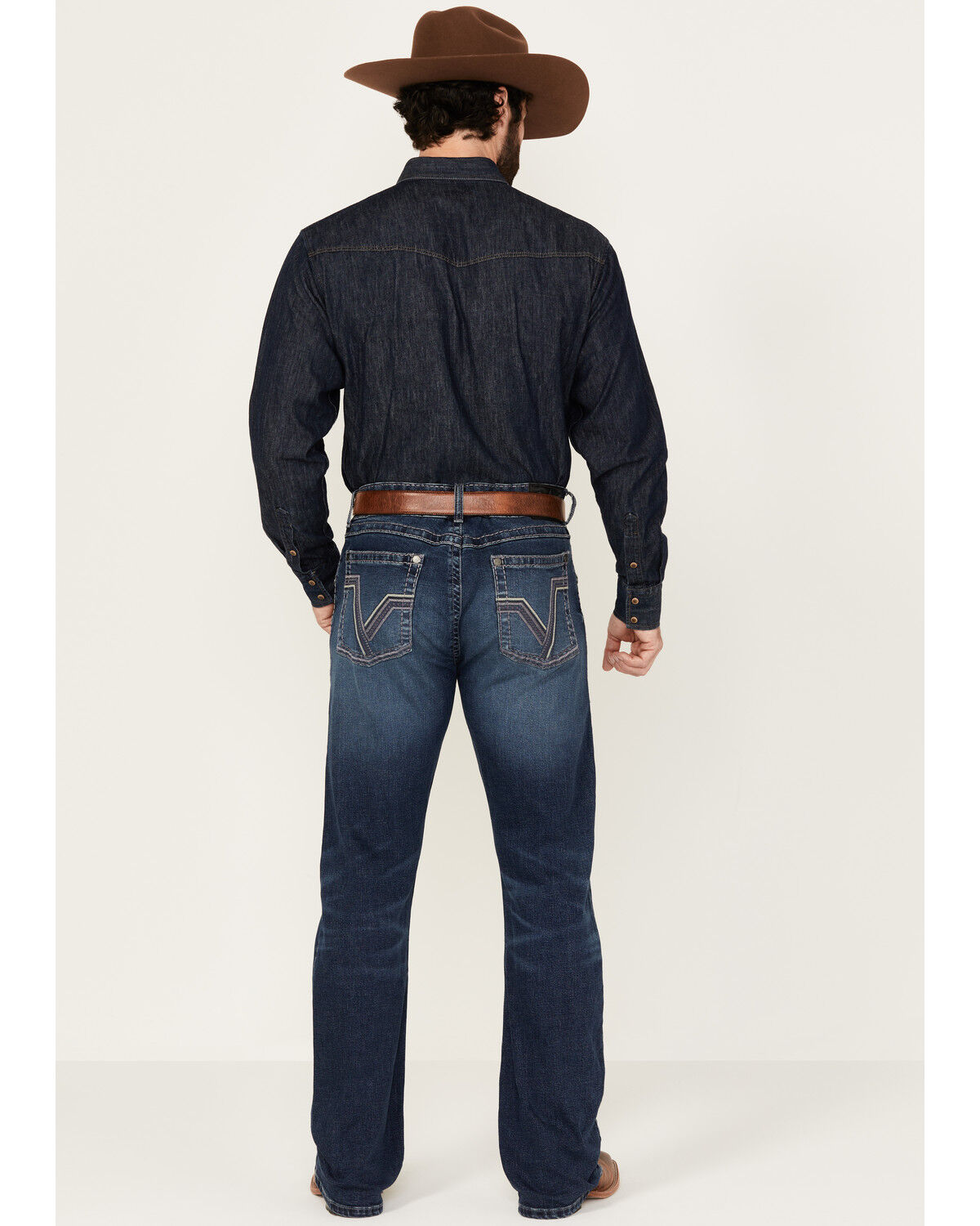 Image #3 - Rock 47 by Wrangler Men's Deverow Dark Wash Slim Bootcut Stretch Denim Jeans, Dark Wash, hi-res