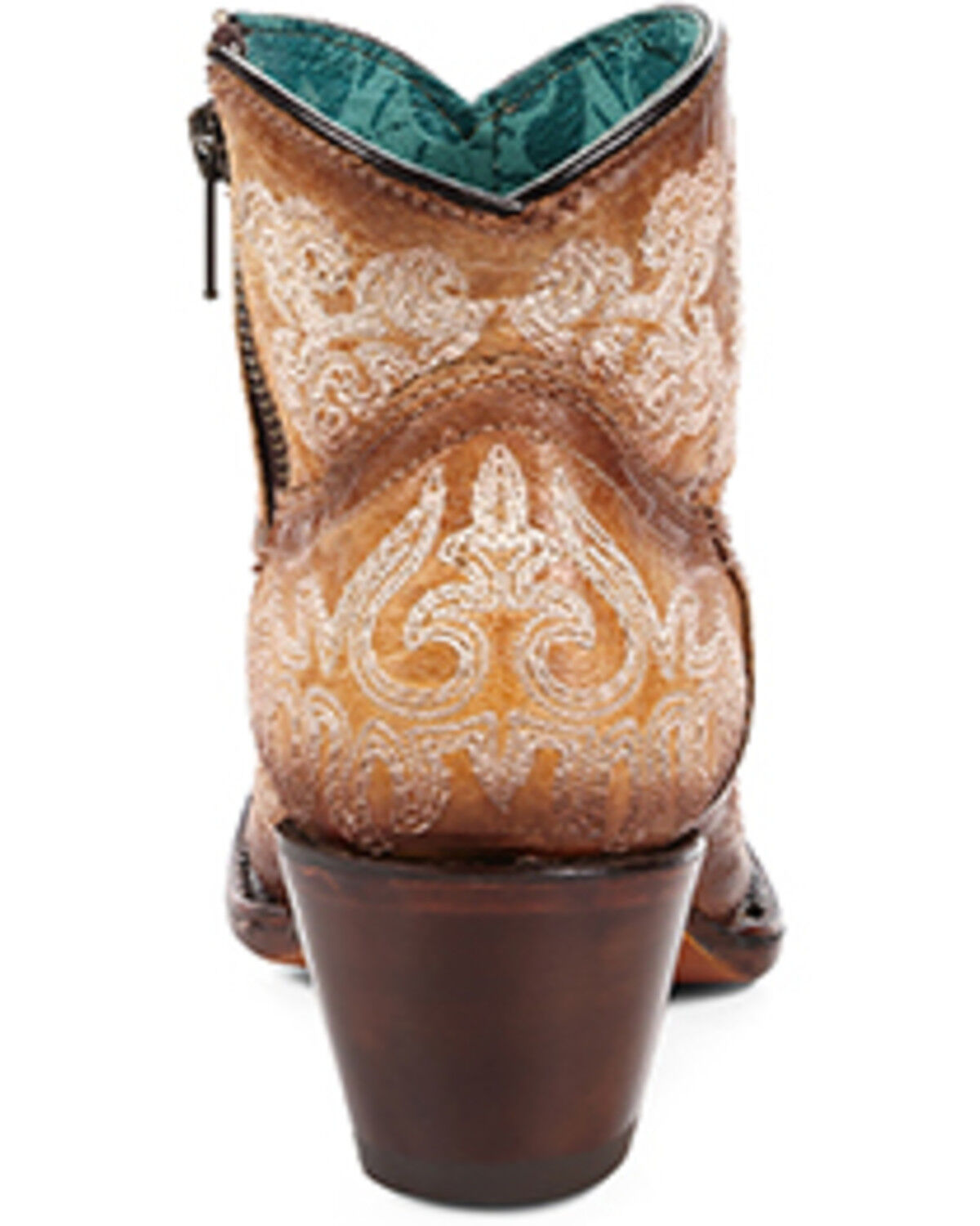 Image #4 - Corral Women's Glow in the Dark Embroidered Western Booties - Round Toe, Tan, hi-res