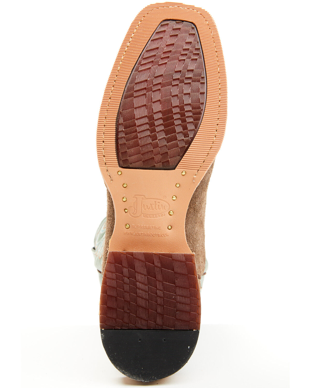 Image #7 - Justin Men's Fergus Roughout Western Boots - Square Toe, Chocolate, hi-res