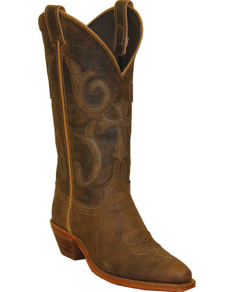Image #1 - Abilene Boots Women's Western Cross Western Boots - Snip Toe, Brown, hi-res