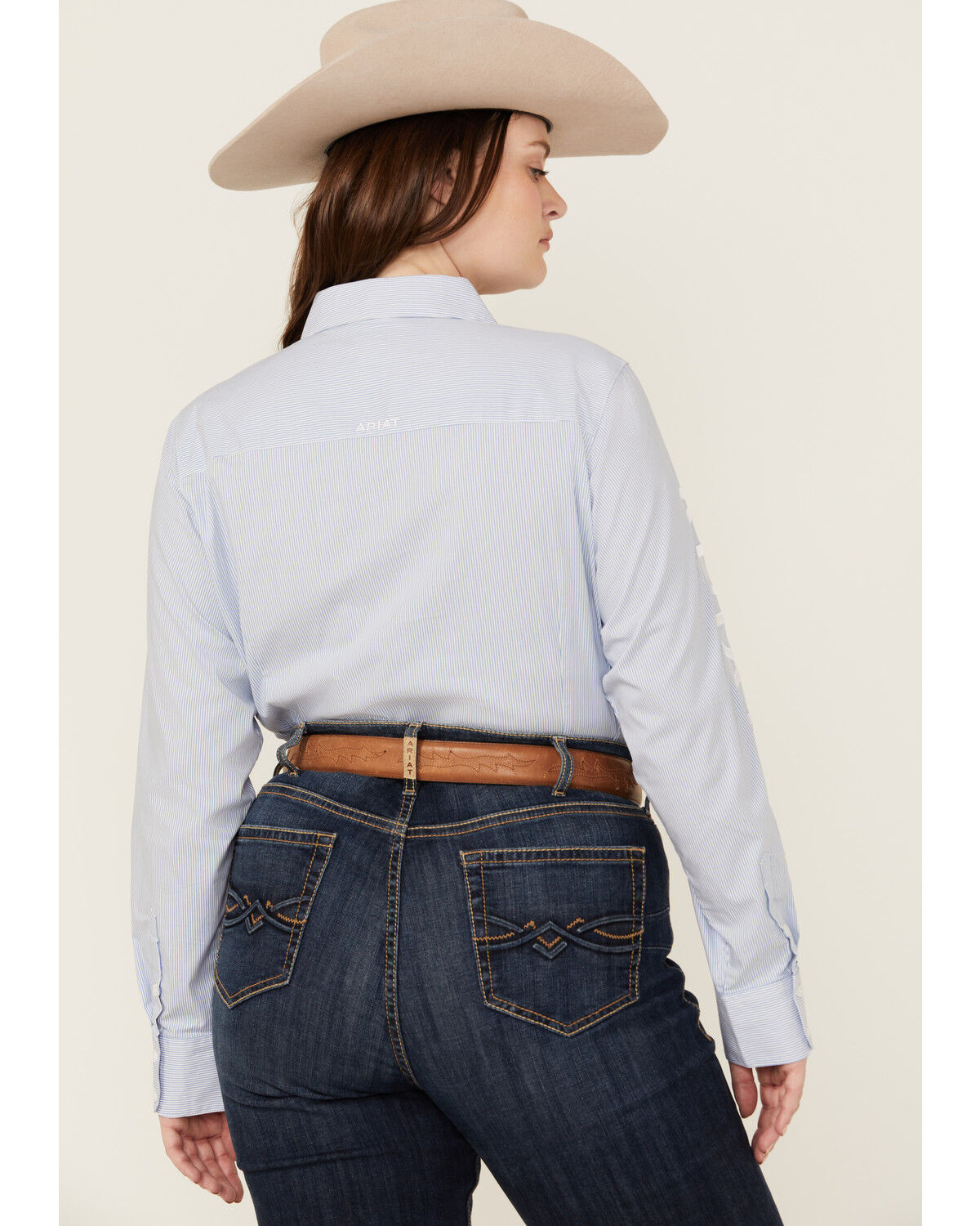 Image #4 - Ariat Women's Striped Team Kirby Long Sleeve Button-Down Stretch Western Shirt - Plus, Blue, hi-res