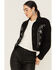 Image #1 - Blue B Women's Washed Embroidered Denim Jacket, Black, hi-res