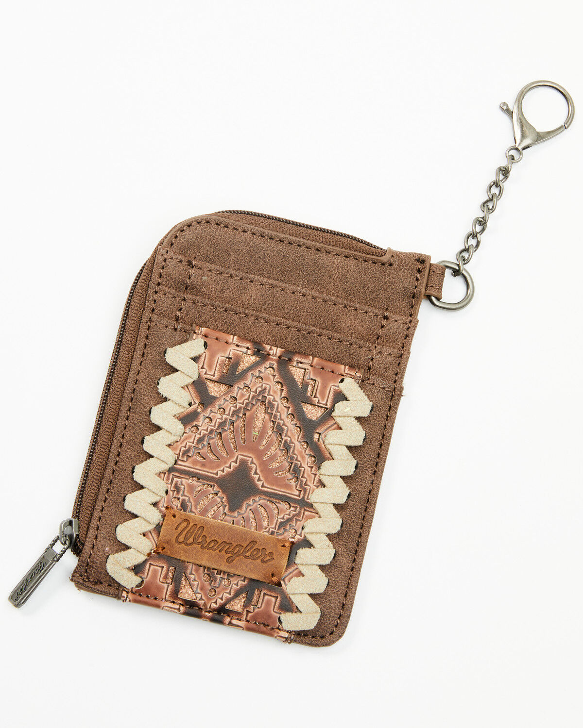 Image #1 - Wrangler Women's Boot Barn Exclusive Braided Keychain Wallet, Brown, hi-res