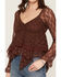 Image #3 - Wild Moss Women's Lace Long Sleeve Shirt, Brown, hi-res