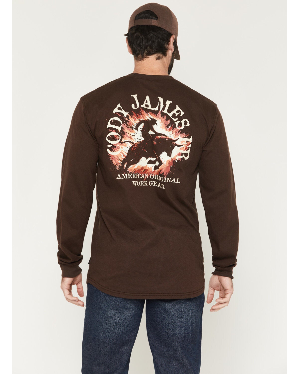 Image #1 - Cody James Men's FR Flame Jumper Long Sleeve Work T-Shirt, Brown, hi-res