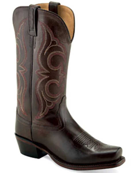 Image #1 - Old West Women's Western Boots - Square Toe , Dark Brown, hi-res
