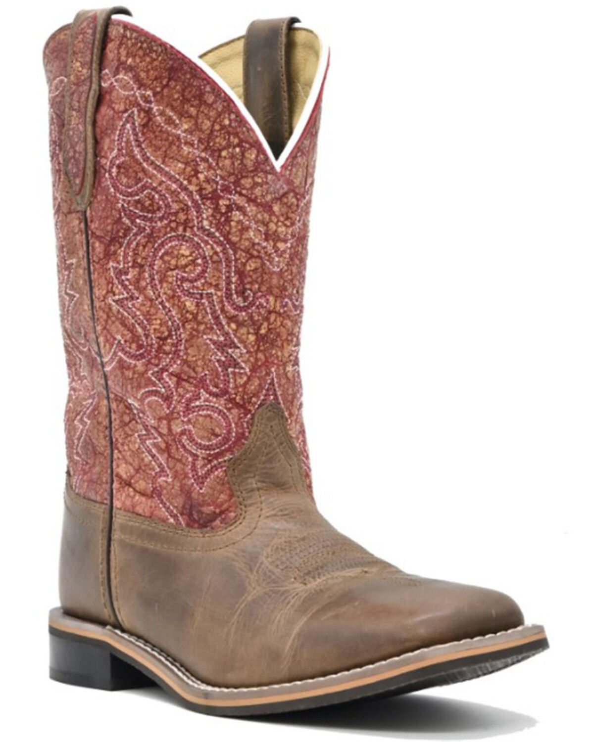 Image #1 - Smoky Mountain Women's Odessa Western Boots - Broad Square Toe, Red, hi-res