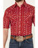 Image #3 - Rough Stock by Panhandle Men's Southwestern Print Short Sleeve Pearl Snap Western Shirt, Red, hi-res