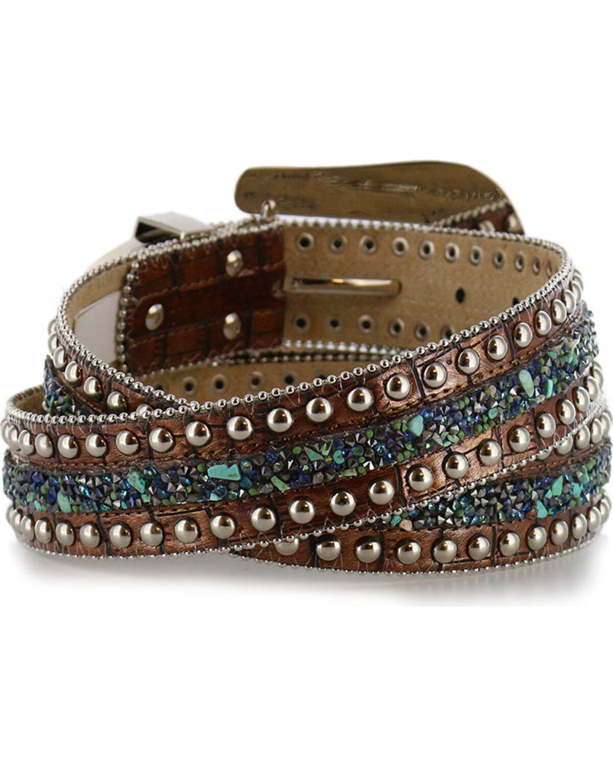 Image #3 - Angel Ranch Women's Stud & Stone Western Belt, , hi-res