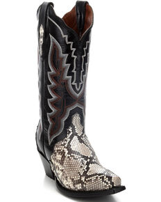 Dan Post Women's Natural Python Triad Cowgirl Boots - Snip Toe, Natural, hi-res