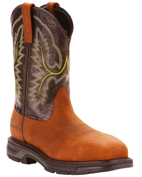 Ariat Men's WorkHog® XT H20 Western Boots - Broad Square Toe, Brown, hi-res