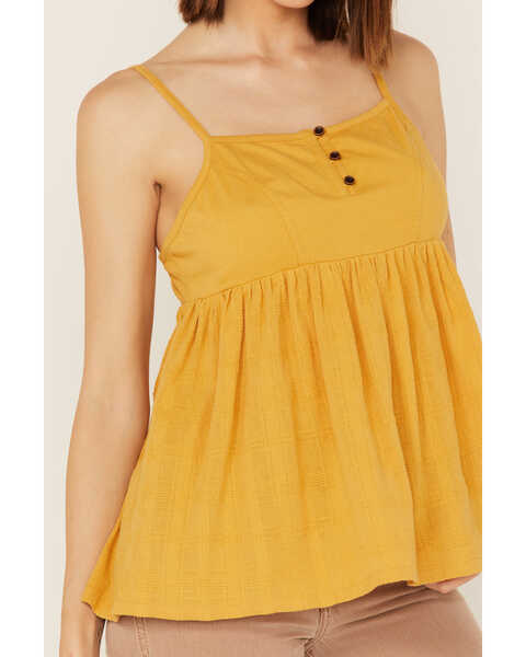 Image #3 - Cleo + Wolf Women's Knit Babydoll Tank Top, Gold, hi-res